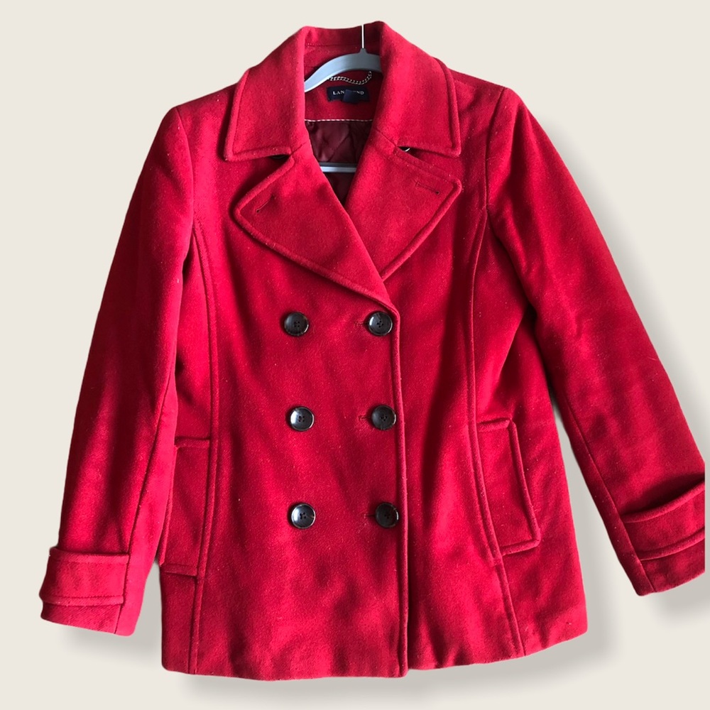 ❤️ FINAL PRICE❤️ Red Wool Peacoat Size 8 Pre-Loved